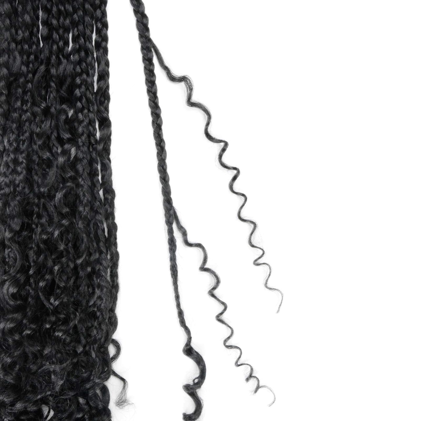 LMZIM Bohemian Box Braids Crochet Hair- 20 Inch Curly Ends,8 Packs Goddess Box Braids Crochet Hair,Boho Crochet Box Braids Synthetic Braiding Hair Extensions for Black Women