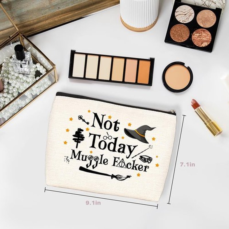 Magic Stuff Magic Makeup Bag Not Today Cosmetic Bags for Women Librarian Gifts Book Worm Gift Ideas Wizard Staff Magic Kits & Accessories Magic Wand