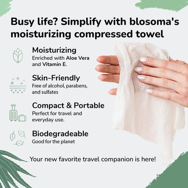 Unscented Moisturizing Compressed Towel, Disposable Mini Tablets Cotton Coin Tissue, Water Activated Rejuvenating Towels for Travel, Camping, Gym, Home Fragrance-Free Portable Hand Wipe (Pack of 50)