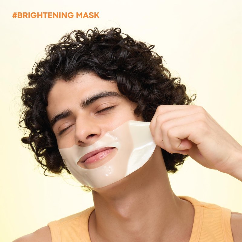 TONYMOLY Mask Melt Brightening Hydrogel Overnight Face Mask, Vitamin C and Rice Essence, 1 Sheet