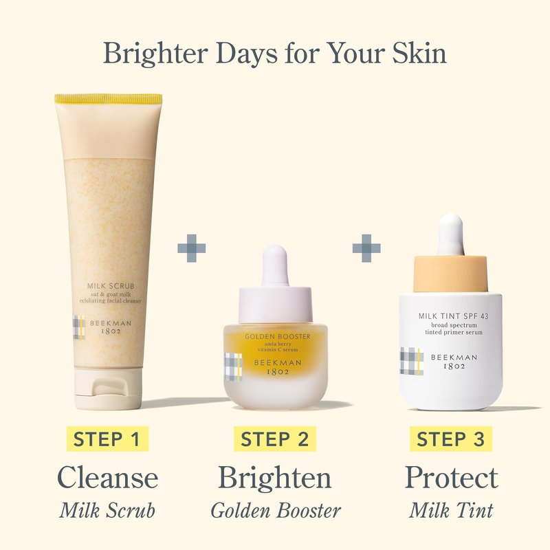 Beekman 1802 Milk Tint Face Primer with SPF 43, Medium - Oxybenzone Free - 1 oz - Tinted Mineral SPF, Makeup Primer & Moisturizer - Blends Easily - Good for Sensitive Skin - Cruelty Free