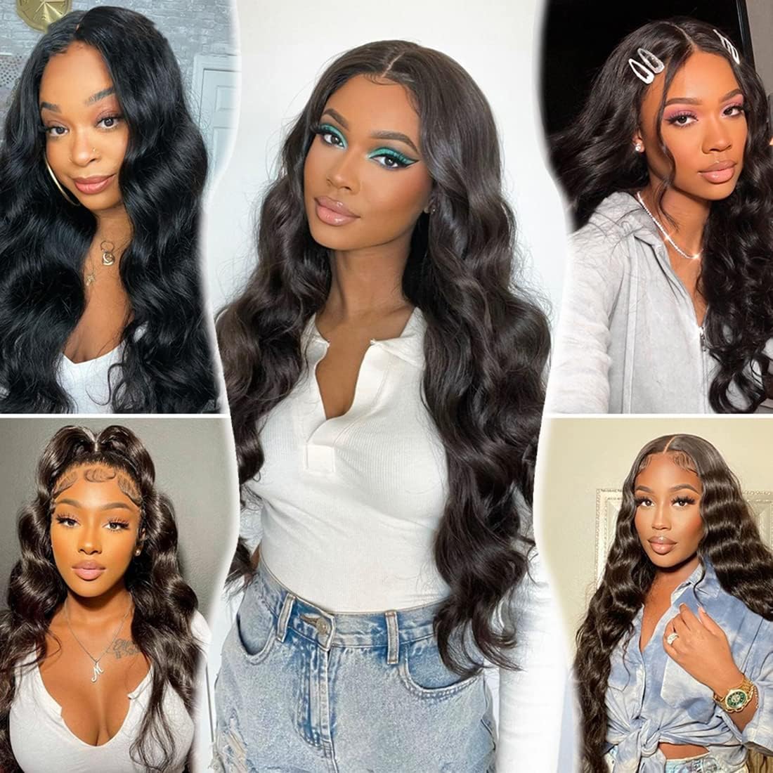 Body Wave Bundles Human Hair 24 26 28 Inch 3 Bundles Human Hair 100% Unprocessed Brazilian Virgin Hair Bundles Body Wave Human Hair Bundles Human Hair Extensions Natural Black