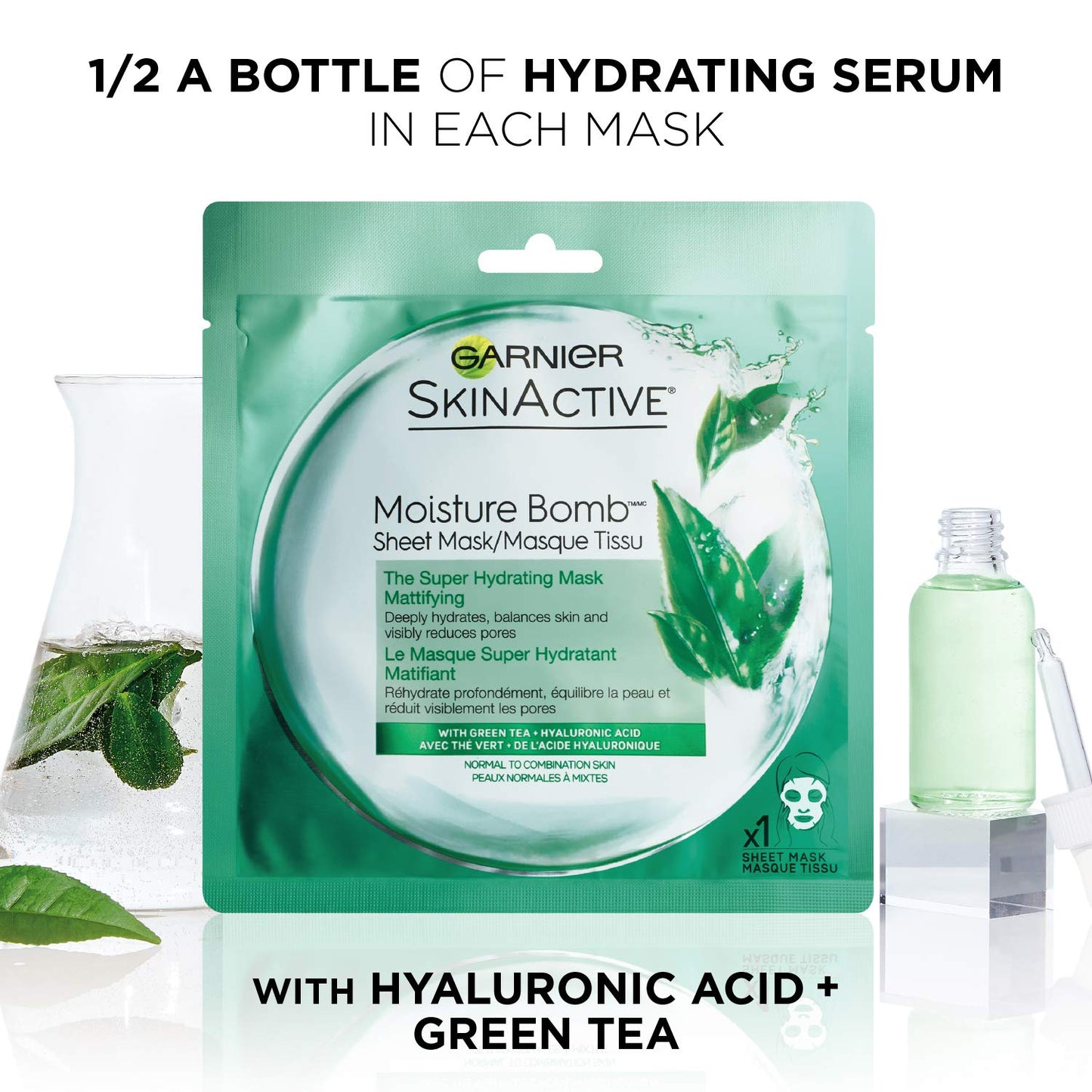 Moisture Bomb Sheet Mask 6 Count - Hydrating Garnier SkinActive Face Masks