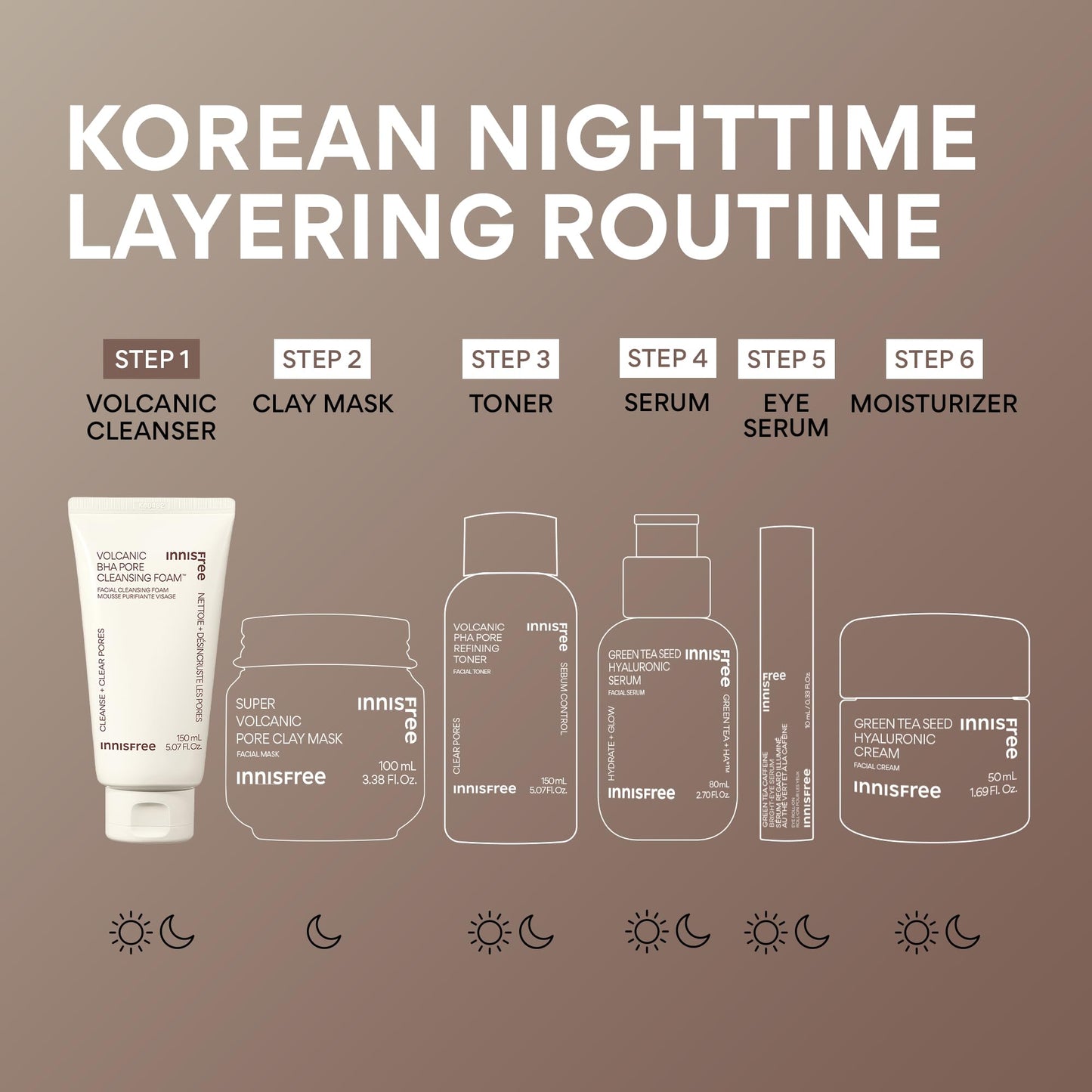 innisfree Volcanic BHA Pore Cleansing Foam with Salicylic Acid 2 Pack | Korean Face Wash Duo with Hyaluronic Acid and Niacinamide | Gentle Exfoliating | Oil Control, Deep Clean, Pore Care