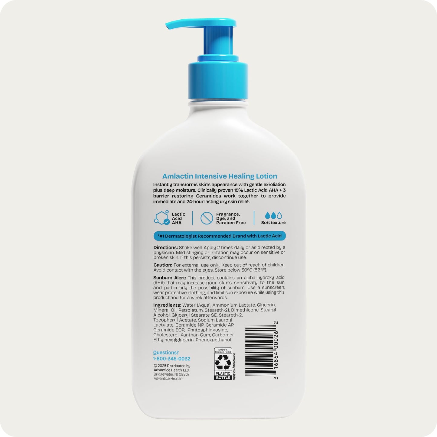 AmLactin Intensive Healing Body Lotion, 15% Lactic Acid, 14.1 oz