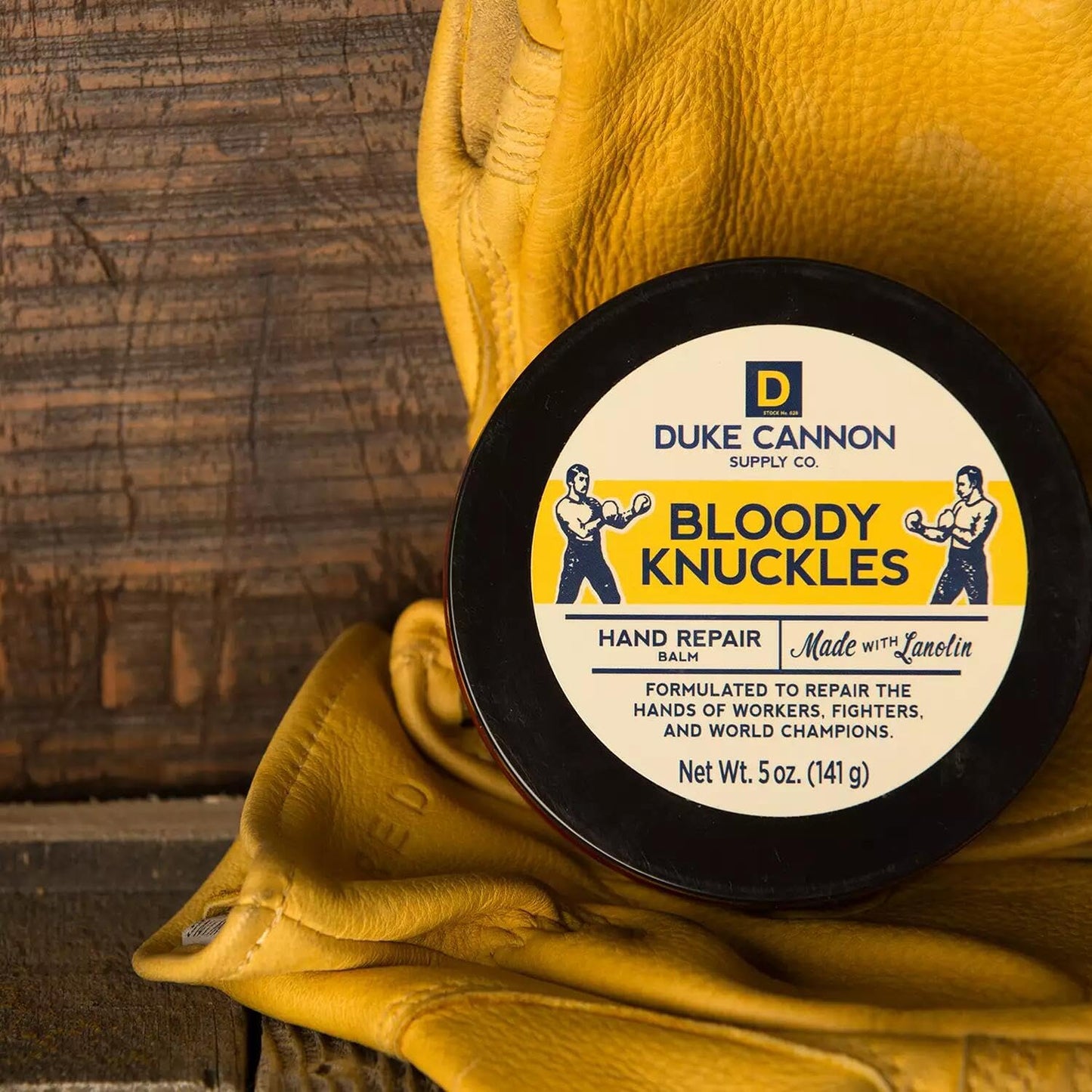 Duke Cannon Bloody Knuckles Hand Repair Balm - Unscented Moisturizer, Repair and Revitalize Dry, Cracked Skin, Ideal for Workers and Fighters, Set of 2 (5 oz. & 1.4 oz.)