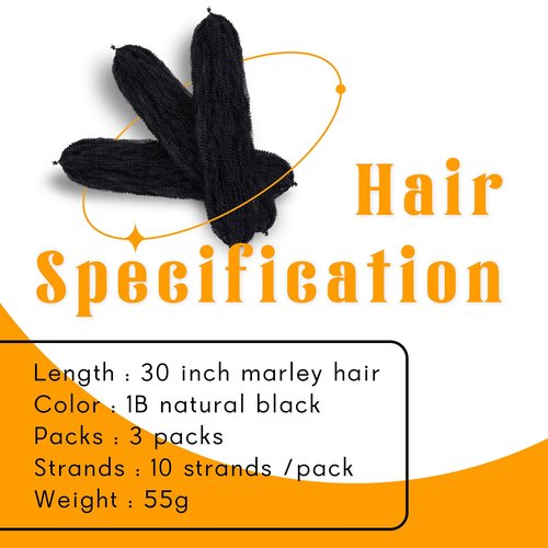 Springy Afro Twist Hair 30 Inch Black Pre Separated Spring Twist Crochet Hair Pre Stretched Marley Twist Braiding Hair Extensions For Soft Locs (30Inch,1B)