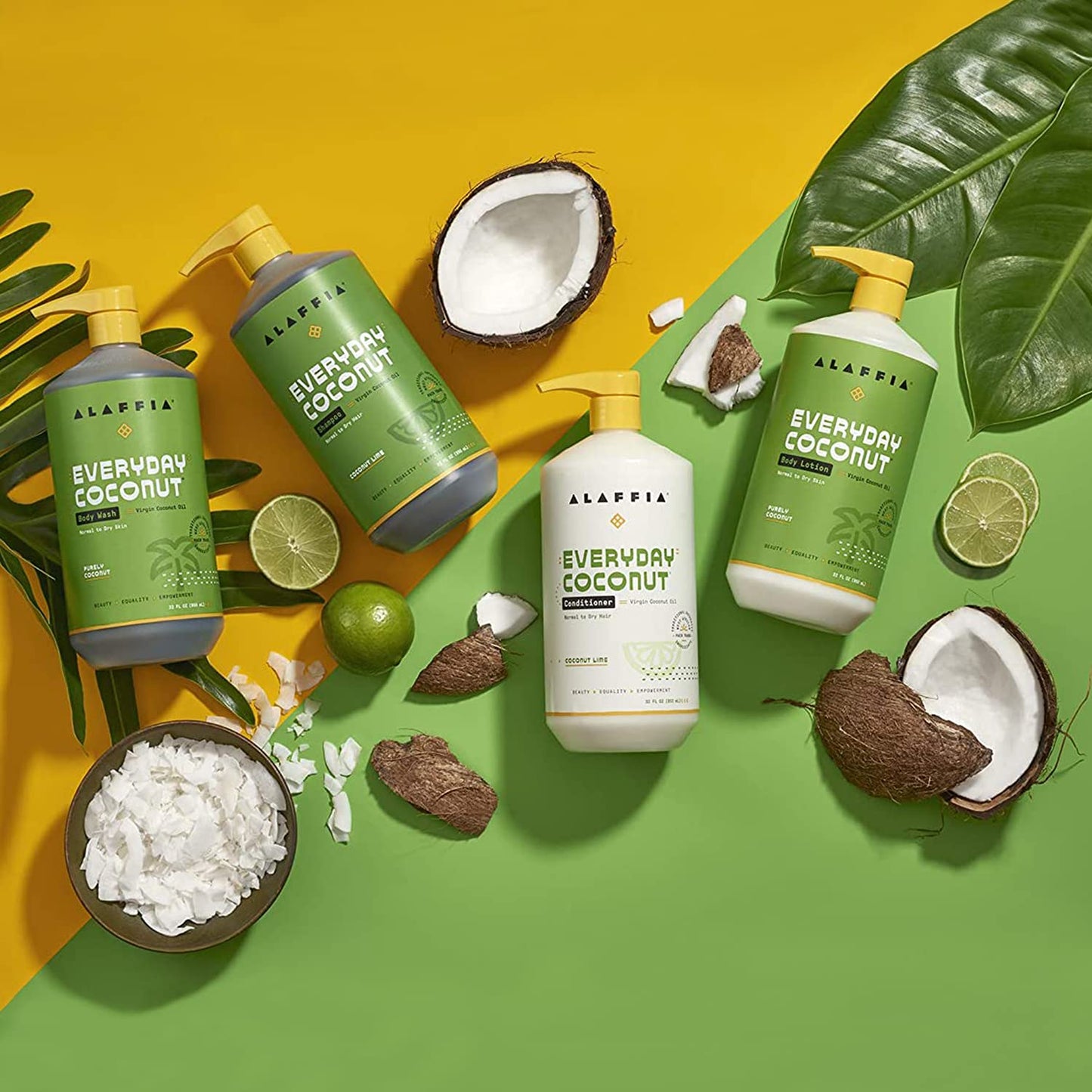 Alaffia EveryDay Coconut Conditioner, Coconut Lime 32 FZ (Pack of 2)