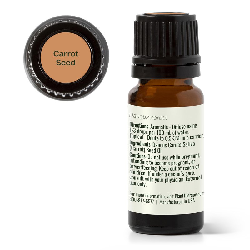 Plant Therapy Carrot Seed Essential Oil 10 mL (1/3 oz), 100% Pure, Undiluted, Natural Aromatherapy, Natural Skin Care, Digestive Support