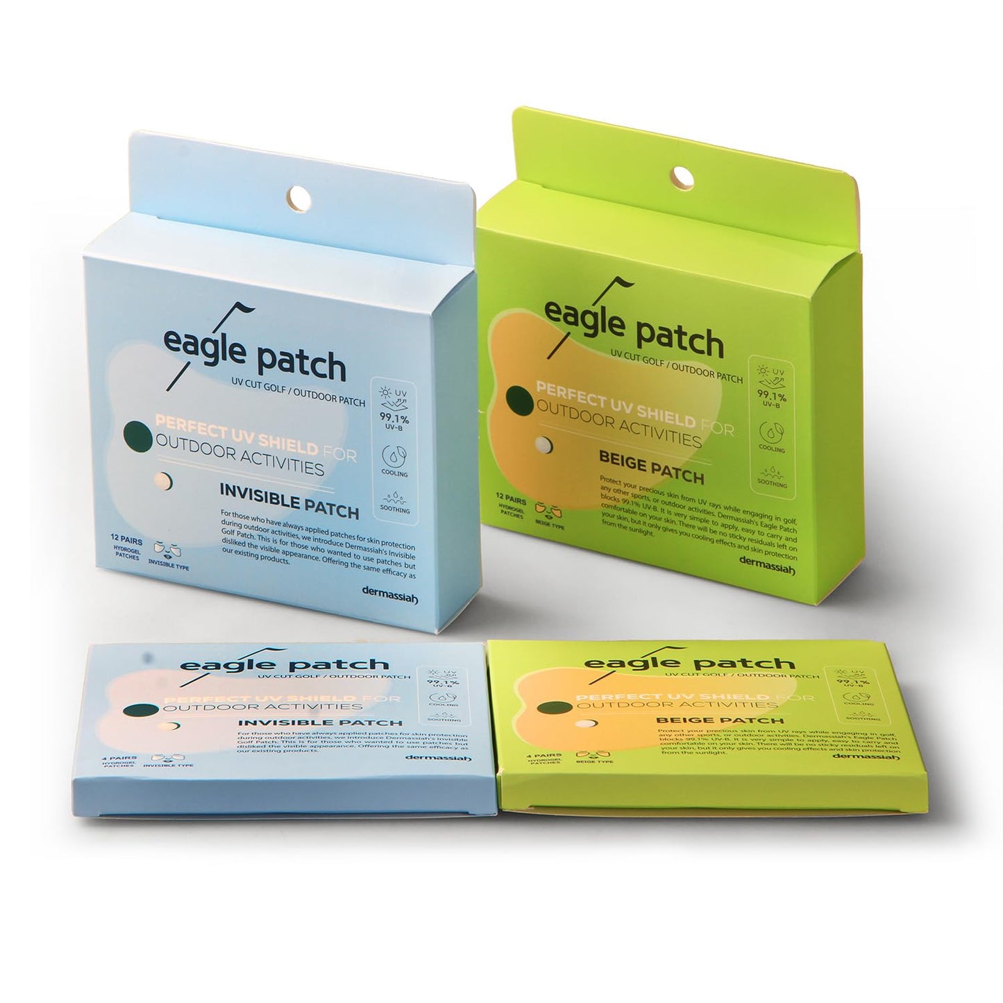 EAGLE PATCH UV Protection Golf Patch (Clear, 12 PCS)- Hydrating Sunscreen Gel Facial Patches for Outdoor Activities, Skin Care Sunblock for Golfers