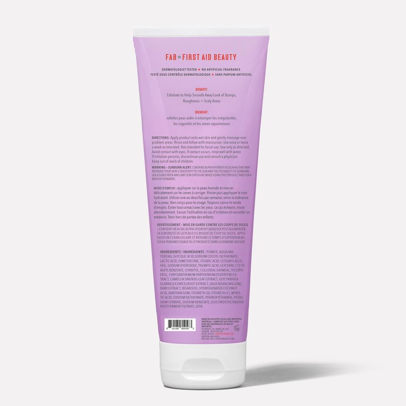 First Aid Beauty - KP Bump Eraser Body Scrub with 10% AHA, Keratosis Pilaris Skin Exfoliater with Glycolic and Lactic acids, Helps Reduce Chicken Skin Bumps, Safe for Sensitive Skin, 8 oz + Bonus, 2ct