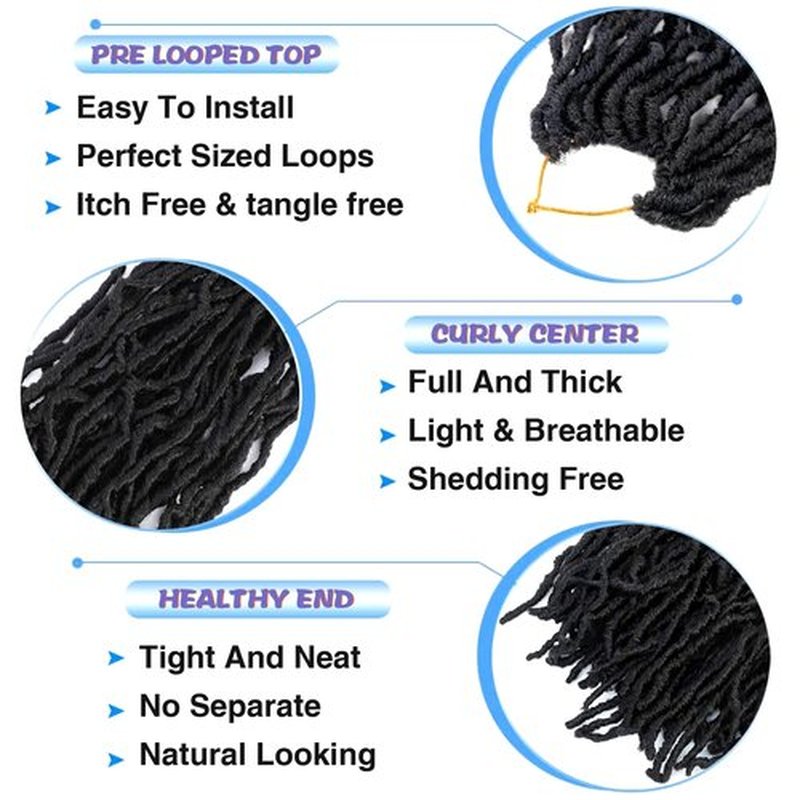 Faux Locs Crochet Hair 30 Inch 6 Packs Soft Locs Crochet Hair for Black Women New Crochet Braids Locs for Butterfly Locs Pre Looped Curly Wavy Braiding Hair Extensions (1B, 30 Inch)