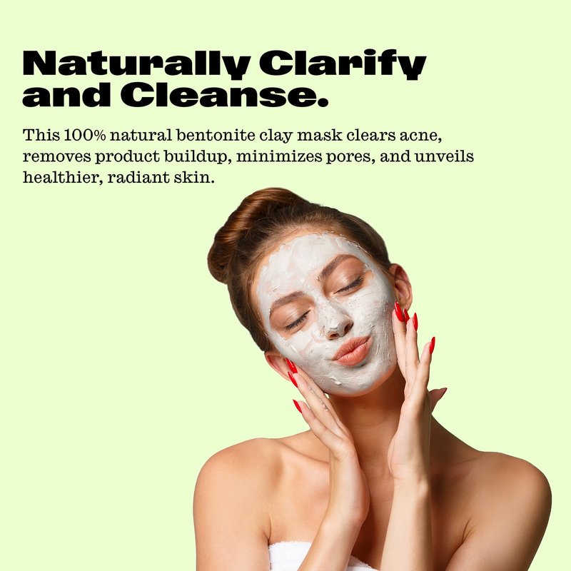 Trademark Beauty Mojave Mask Set With Facial Accessories - Bentonite Clay Face Mask, Organic Detox, Natural Pore Cleanse, Accessories Included - 16 Oz