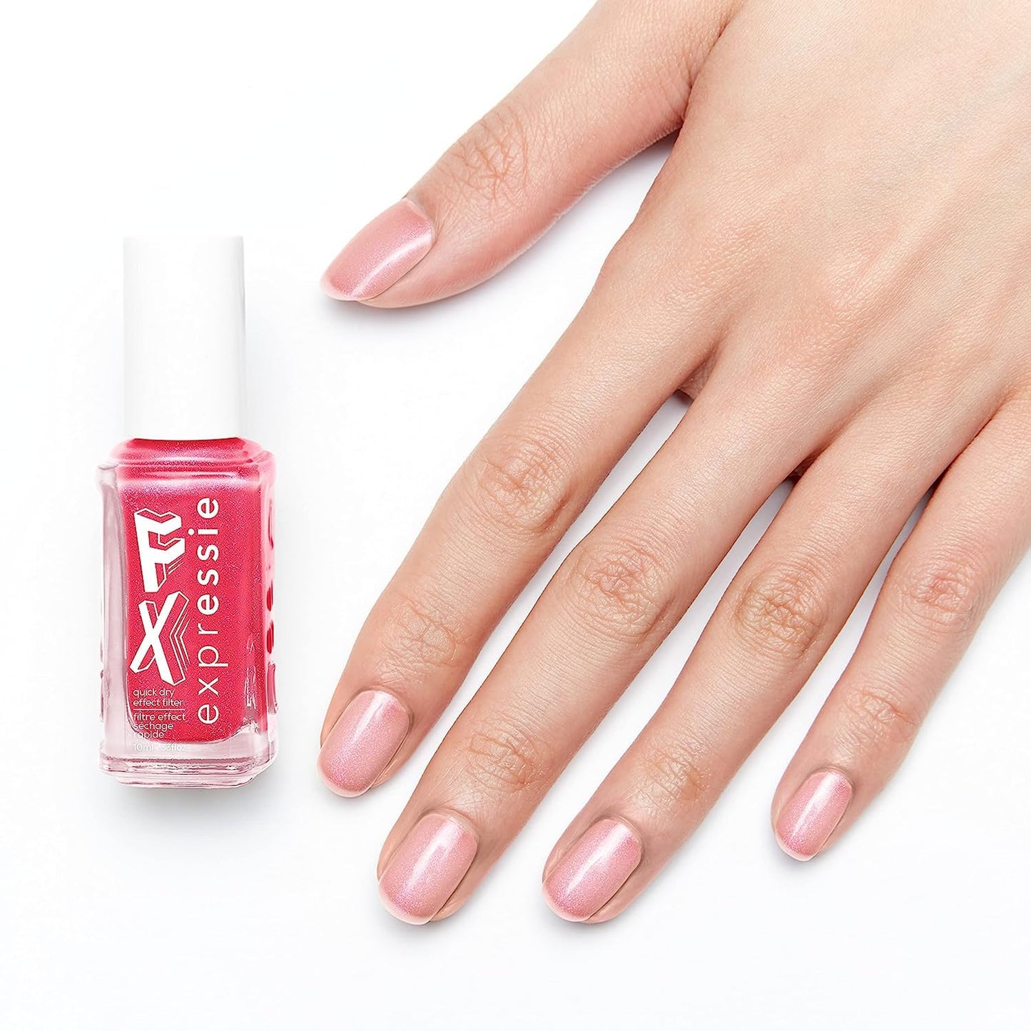 essie Expressie FX Quick-Dry Vegan Nail Polish, Red Glow Top Coat, Ethereal Glow, 0.33 fl oz