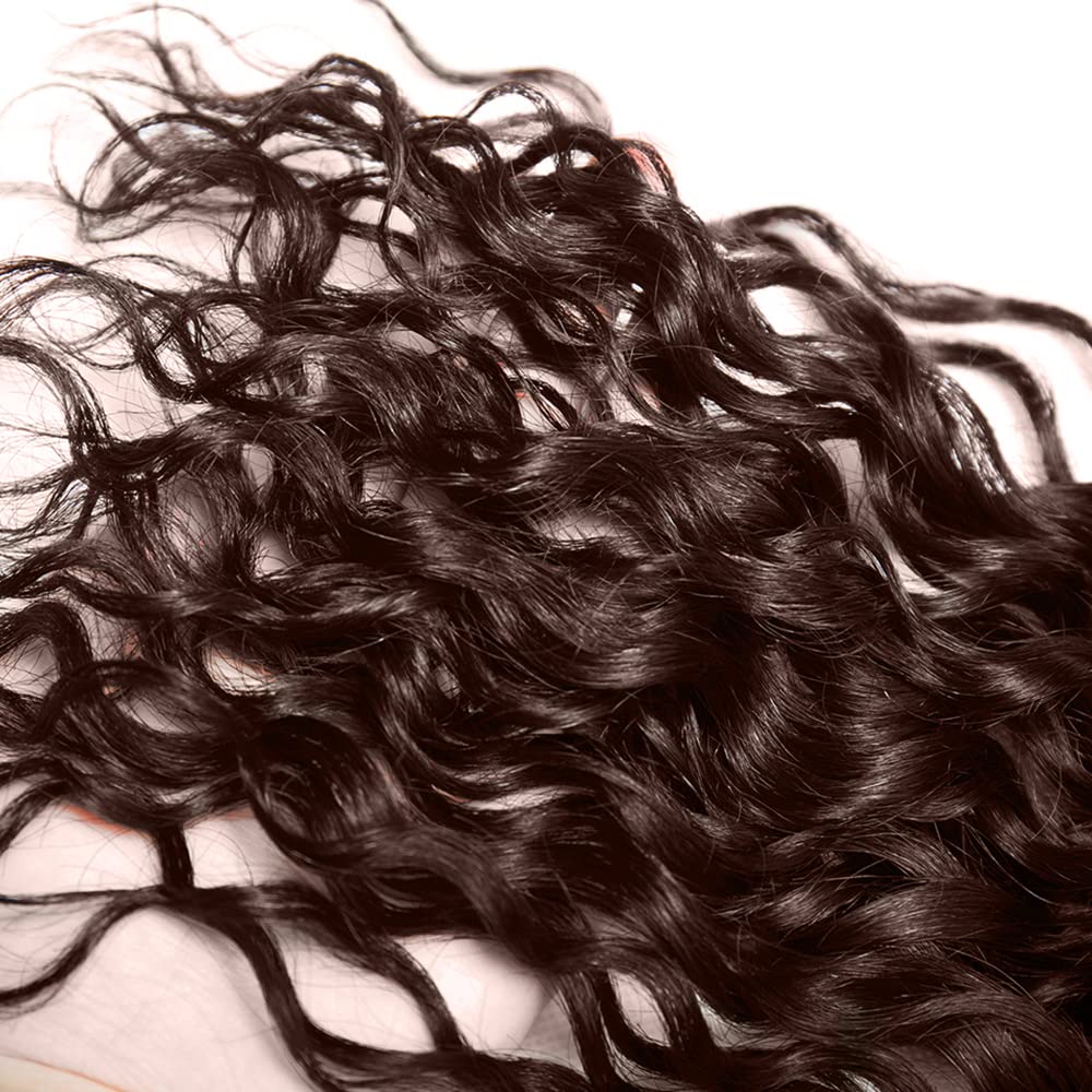 WuvuSnm #4 Chocolate Brown Human Hair Bundles Dark Brown Water Wave Bundles 12 12 12 inch 3 Bundles Brown Wet and Wavy Bundles for Women