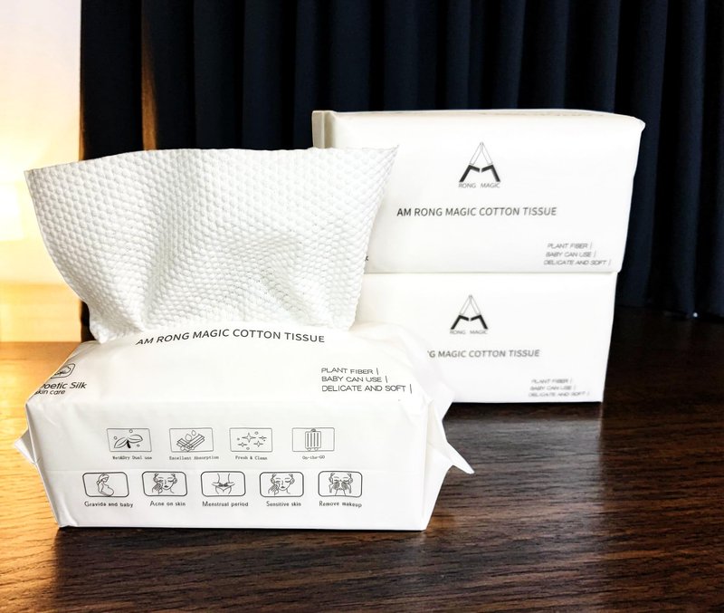 Disposable Face Towels, Biodegradable Facial Cleansing Towels, Ultra Soft & Thick Cloth for Sensitive Skin, Makeup Remover Dry Wipes, Lint-Free Towelettes for Cleansing (White, 300 Count (Pack of 3)