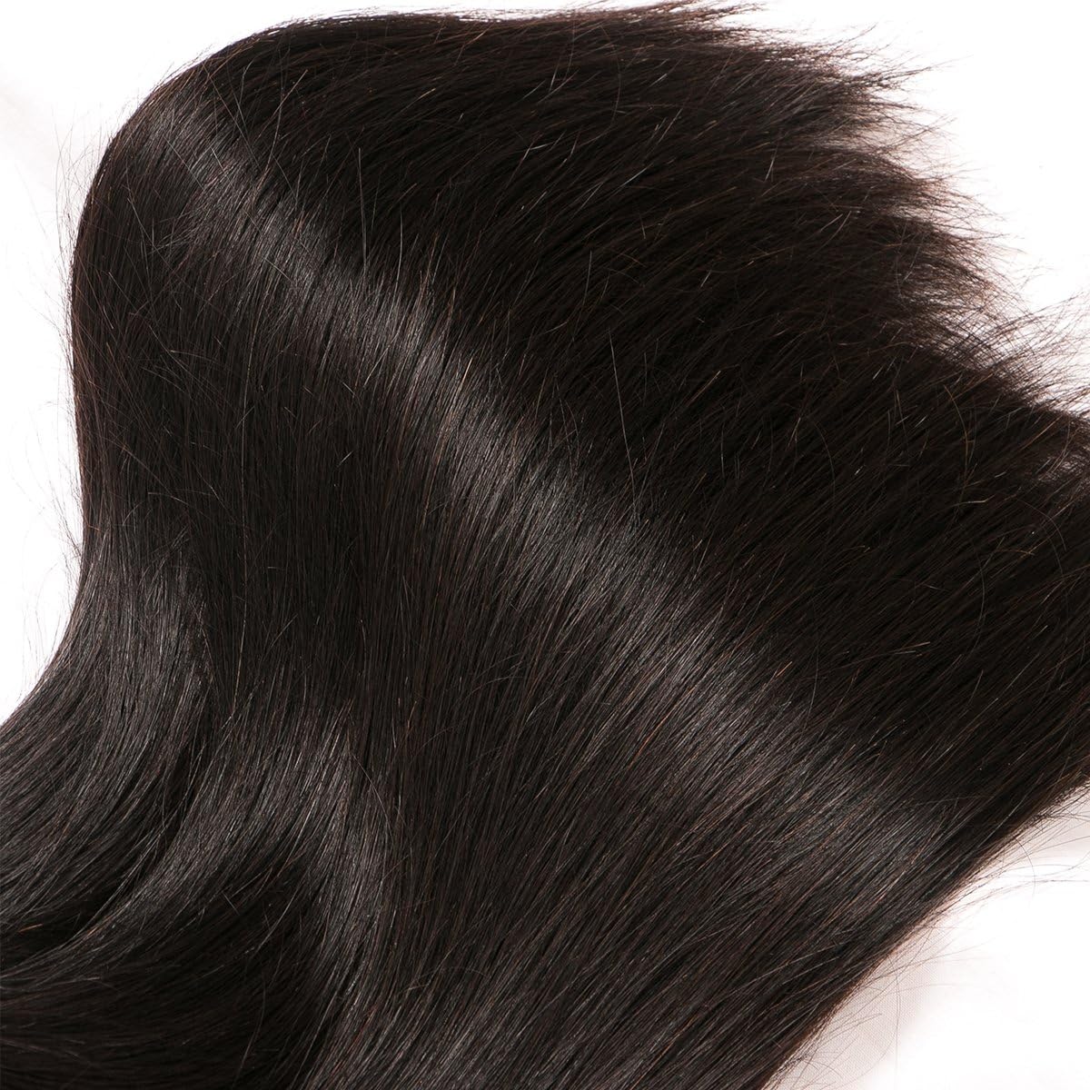QinMei Brazilian Straight Hair 3 Bundles 10A 100% Virgin Unprocessed Human Hair Weave Extensions Brazilian Remy Straight Human Hair Bundles Natural Black Color (18 20 22inch)