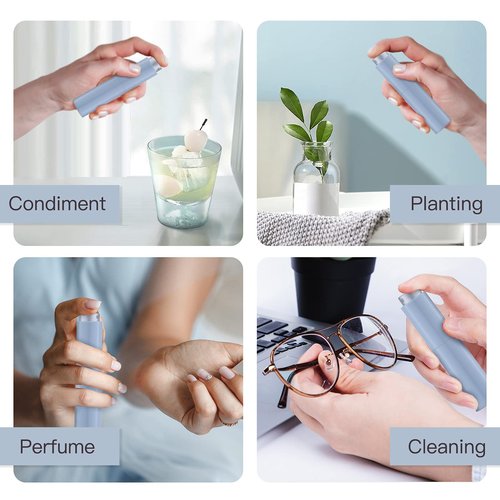 Tekson 10ml Travel Perfume Atomizer Refillable, Mini Cologne Spray Bottle Empty, Small Coffee Spray Bottle (Blue)