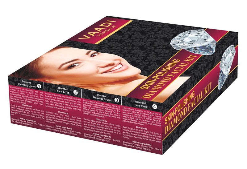 Facial Kit - Skin-polishing Diamond Facial Kit - ★ ALL Natural - ★ Suitable for All Skin Types and Both for Men and Women - ★ 70 Grams - Vaadi Herbals