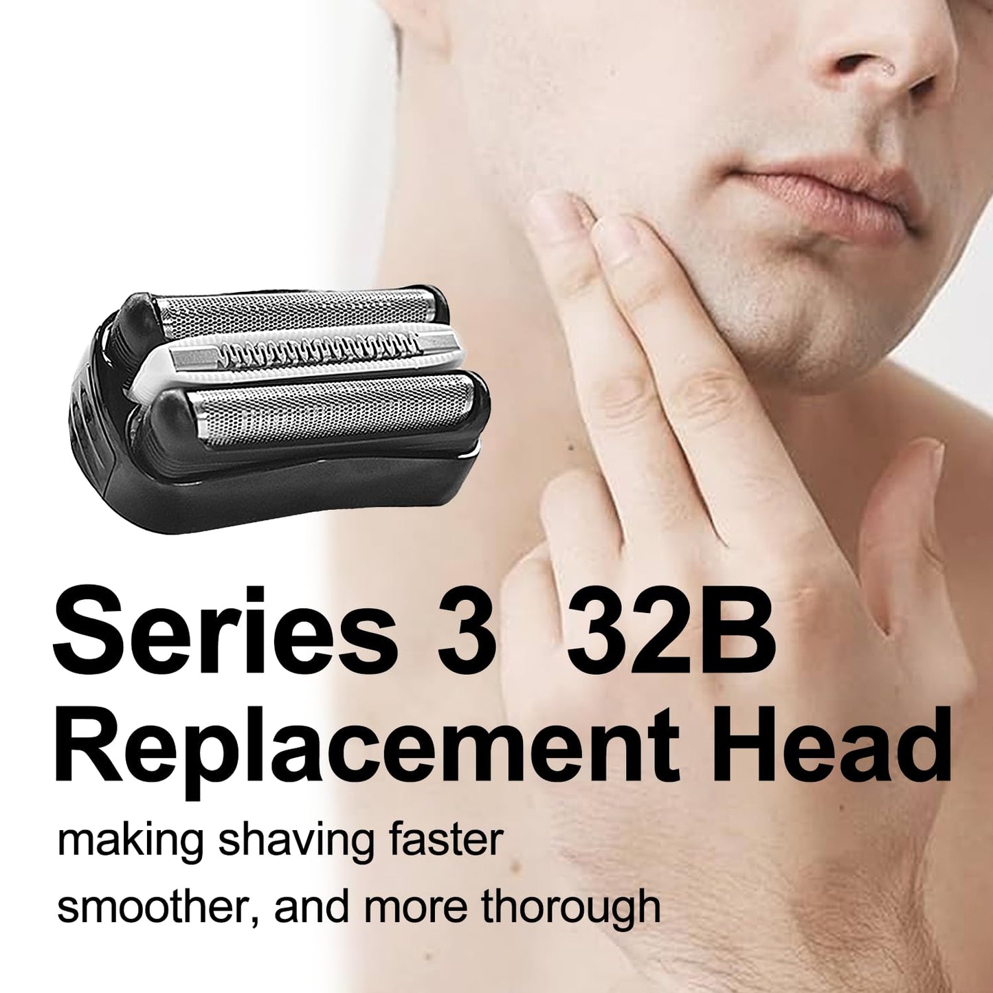 Series 3 32B Electric Replacement Shaver Head Accessories blade Compatible with Braun Series 3 Foil Shaver Replacement Heads S3 3040s 3080s-4 370cc 3070cc 3000s 3010, 3090cc Etc