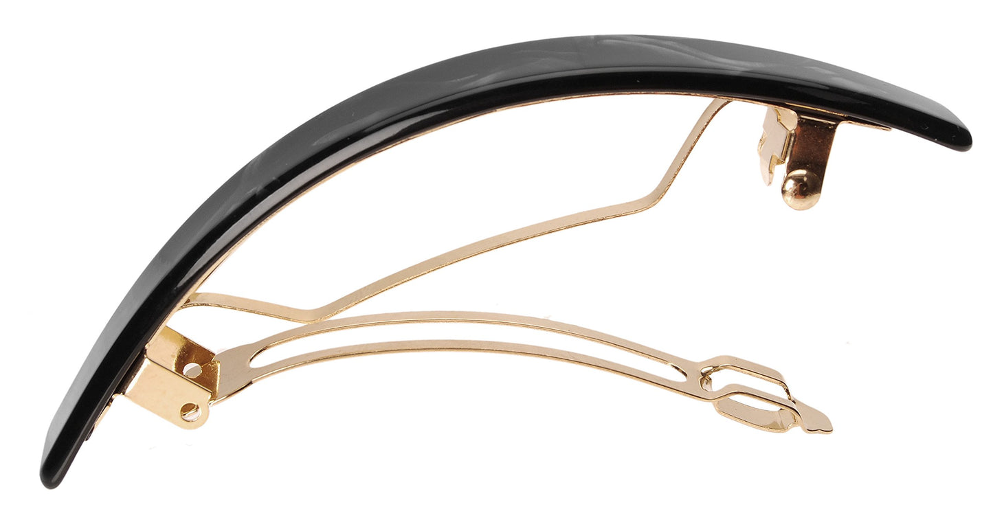 France Luxe Narrow Rectangle Volume Barrette - Nacro Black