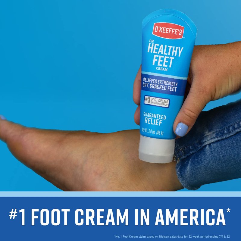 O'Keeffe's Working Hands Hand Cream (3 oz Tube) and Healthy Feet Foot Cream (3 oz Tube) - Repairing Skincare for Extremely Dry, Cracked Hands and Feet, Travel Size