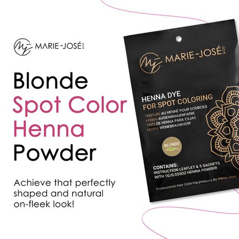 Marie-José & Co Henna Dye Set - Professional Henna Tint for Spot Coloring - Good for 50 Applications (Blond)