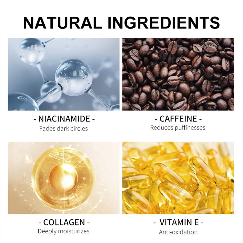 Caffeine Eye Cream, Anti-Wrinkle Eye Cream with Airless Pump, Reduces Fine Lines, Puffiness & Dark Circles with Caffeine, Squalane, Peptides and 4% Niacinamide, 1.7 Fl. Oz, Hydrating for Dry Skin