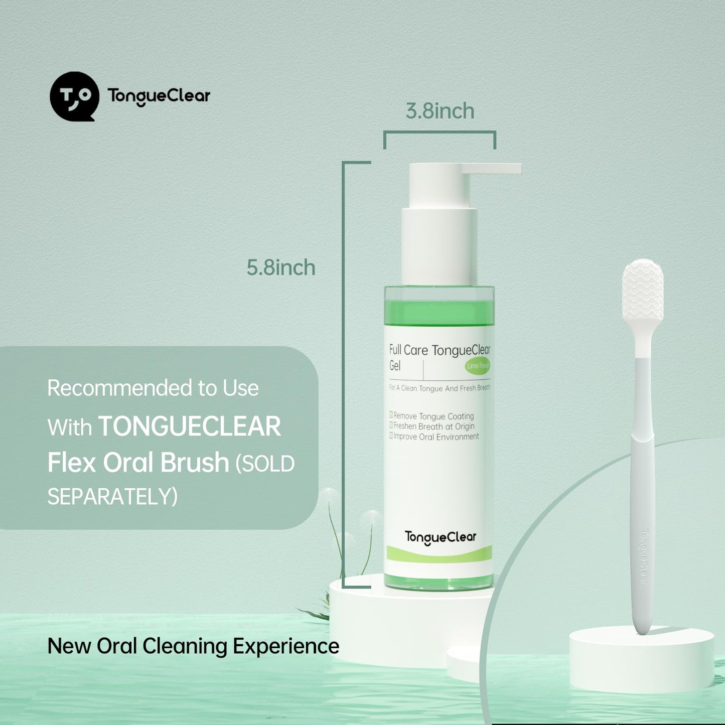 Tongueclear Tongue Cleaner Gel | Fresh Mint Tongue Cleaning Paste | Bad Breath and Halitosis | Mouth Odor Eliminator | Use with Tongue Brushes & Scrapers (2 Pack)…