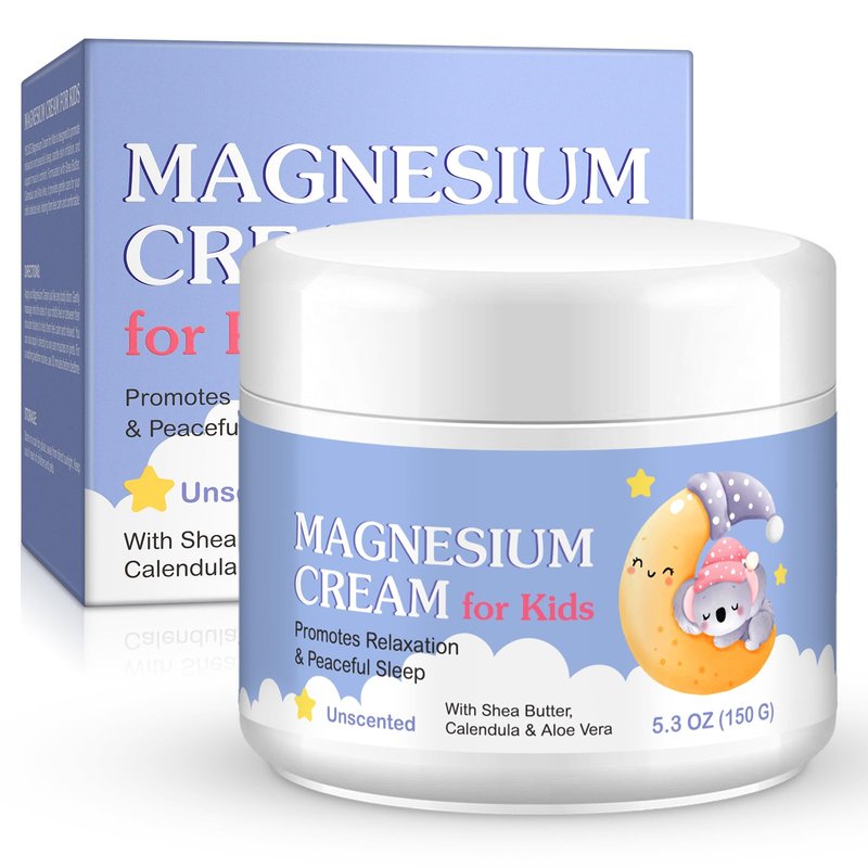 Magnesium Cream for Kids, 5.3 Fl Oz Magnesium Lotion for Sleep, Topical Body Lotion Apply to Feet, Legs, Arms or Joint, Easy to Absorb