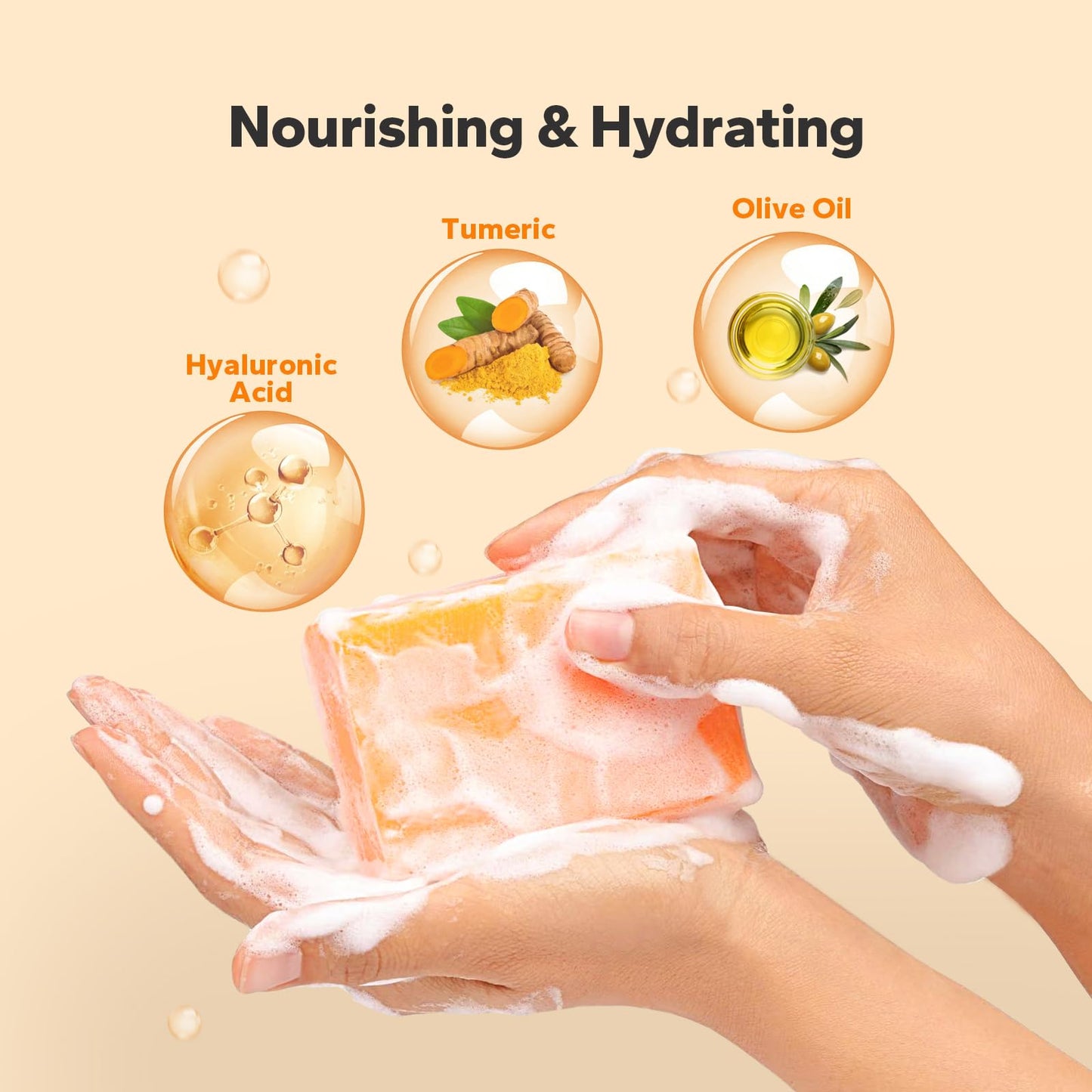 SilkyShark Kojic Acid Soap (3 Count), Turmeric Soap Bar for Dark Spots,Gentle Soap for Face and Body, Complex Infused with Hyaluronic Acid, Vitamin E, Shea Butter