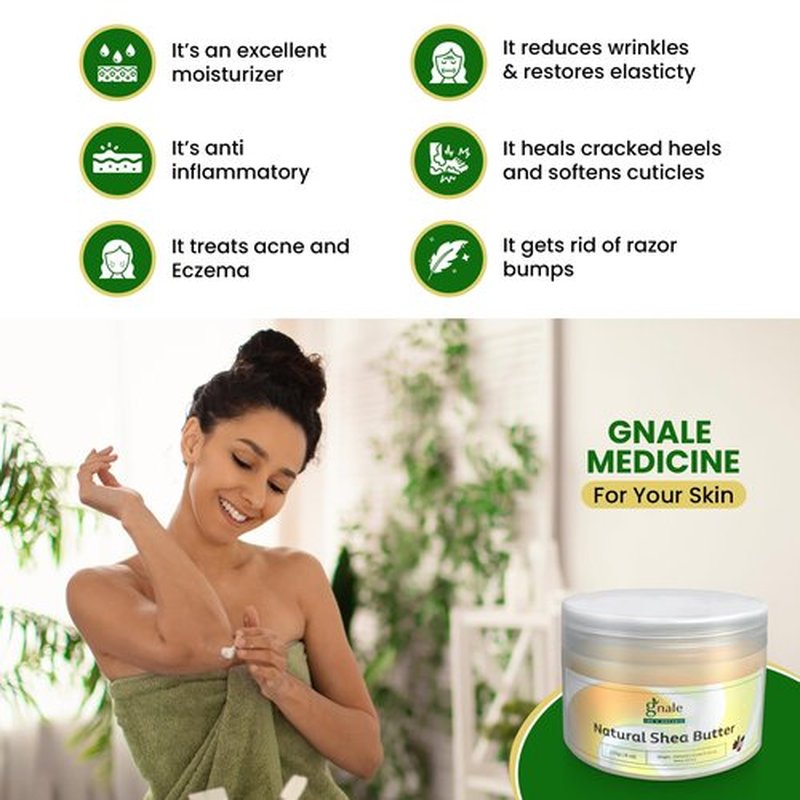 gnale Shea Butter Jar 250g(8oz) African Shea Butter Raw Organic. Body Butter Skin Moisturizer for Face Skin and Hair, Pure Raw Shea Butter for DIY Lotion, Oil, Cream, Soap (8)