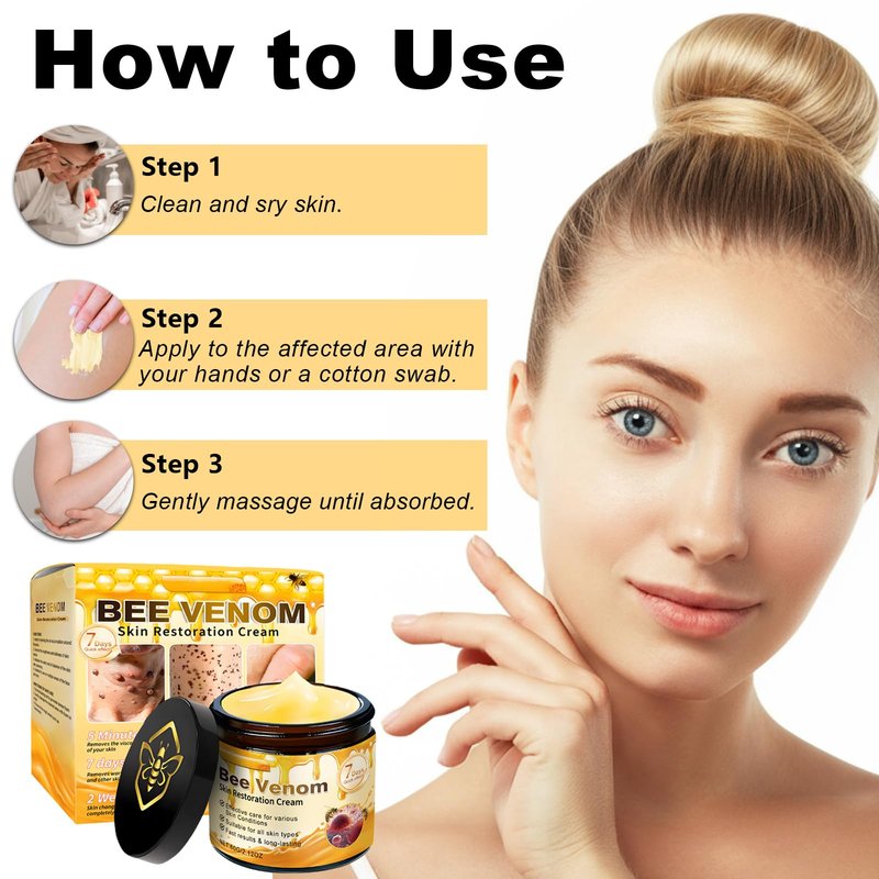 Charunee 2PCS Bee Venom Skin Restoration Cream, Bee Venom Comprehensive Cream, Natural and Safe, Firming Skins for All Skins Types