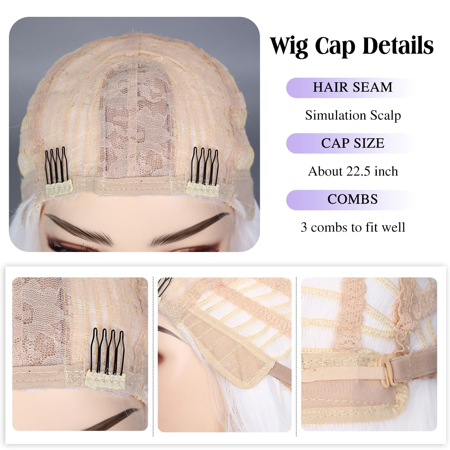 Fancy Hair Long White Wigs for Women White Long Curly Wavy Wig Middle Part Synthetic Wig White Wig for Daily Halloween Cosplay 24 Inches