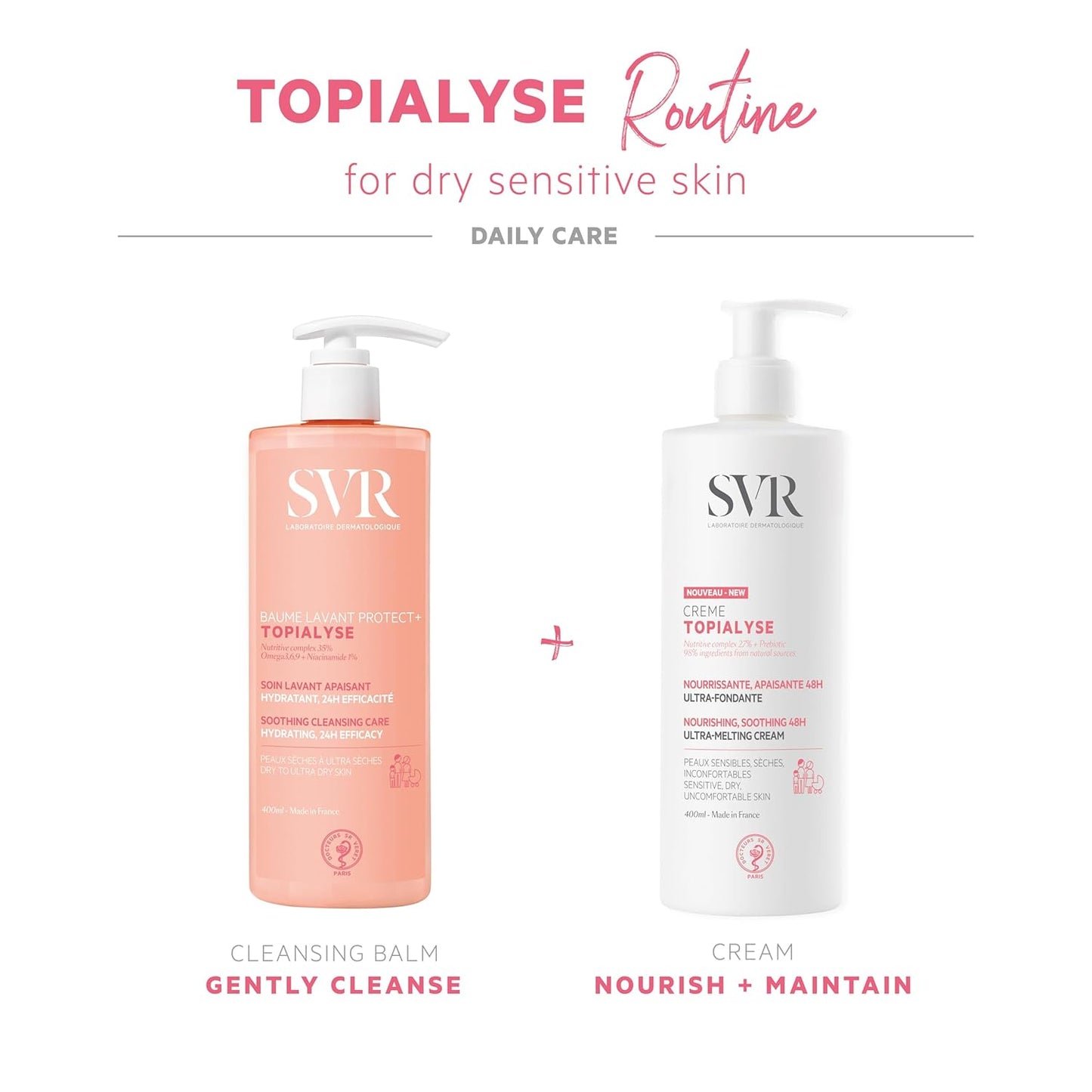SVR Topialyse Cream - Nourishing & Soothing Face & Body Cream for Dry Sensitive Skin - Moisturizer for Babies (Except Premature), Kids and Adults - Intense Hydration with Shea Butter