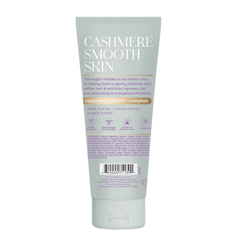 eos Cashmere Skin Collection Pre-Shave Scrub - Vanilla Cashmere, Exfoliating Body Scrub, Hydrating, Shea Sugar, 7 fl oz