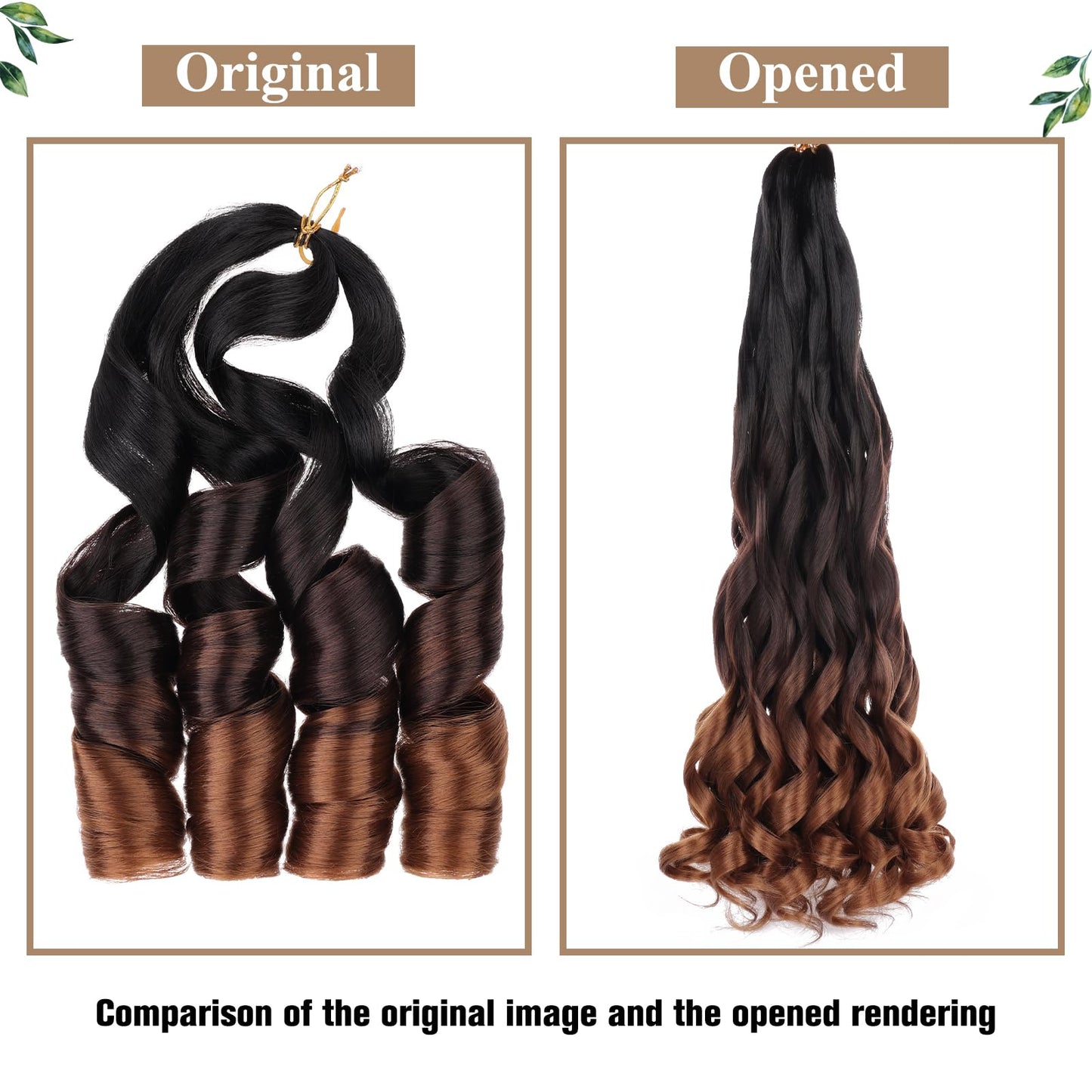 COOKOO 22 Inch 9 PCS French Curly Braiding Hair 75g/pack Ombre 3 Tones Synthetic Bouncy Braiding Hair for Goddess Box Braid Crochet Hair Soft French Curly Crochet Hair Extensions C16#