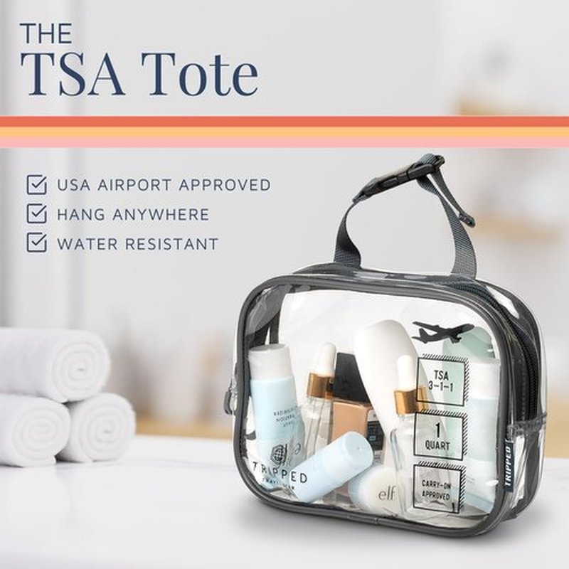 Toiletry Bag Kit Set: Hanging Travel Toiletry Bag + 311 TSA Cosmetic Liquid Bag + Ultralight Accessory Organizer Pouch (Dusty Rose)