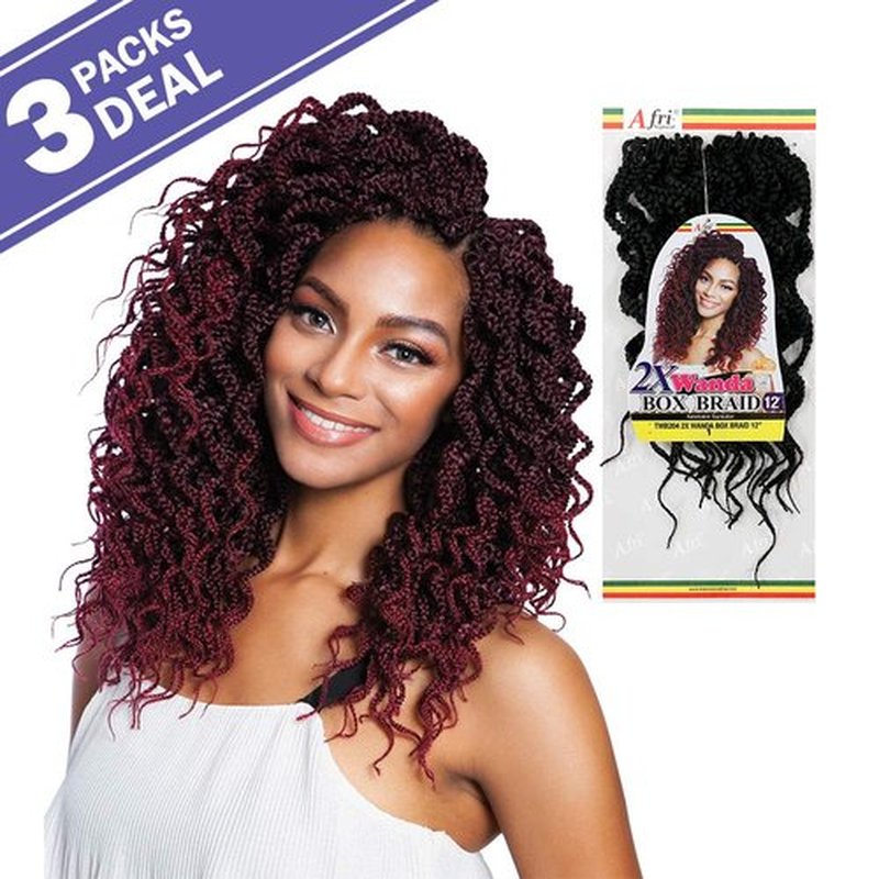 MULTI PACK DEALS! Mane Concept Synthetic Hair Crochet Braids 2X Wanda Box Braid 12" (3-PACK, 4)