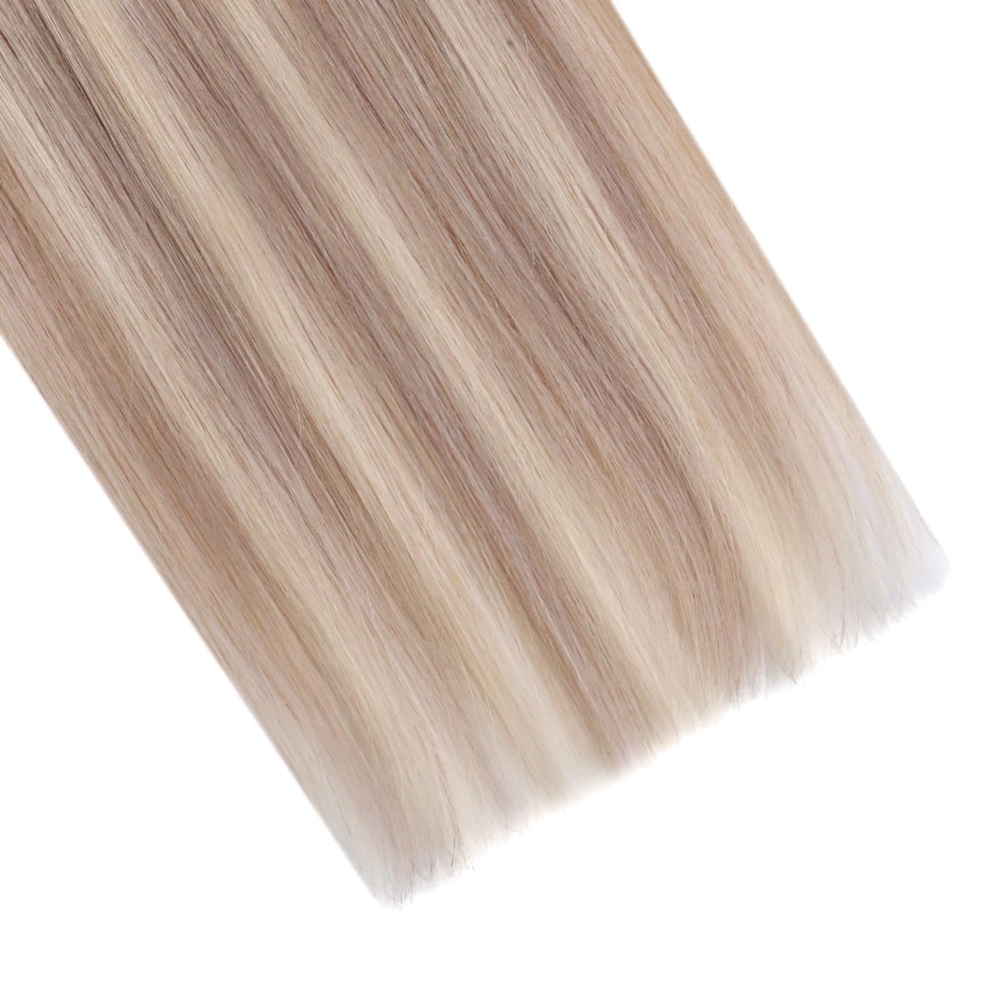 Ugeat Hair Extensions Tape in Human Hair Blonde 16inch Human Hair Tape in Extensions Ash Blonde Highlights Bleach Blonde Natural Tape in Hair Extensions Human Hair 50G 20Pcs
