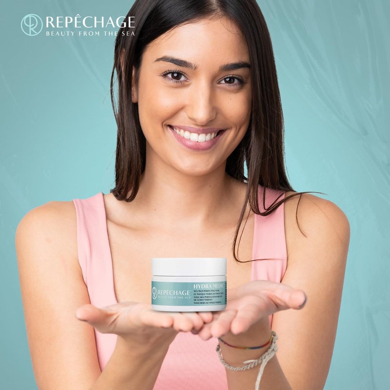 Repechage Sea Mud Mask – Deep Pore Cleansing Clay Face Mask with Seaweed for Women and Men, Exfoliating Mud Mask for Oily, Dry, Sensitive, Problem Skin, for Clearer, Smoother Complexion, 4 fl oz