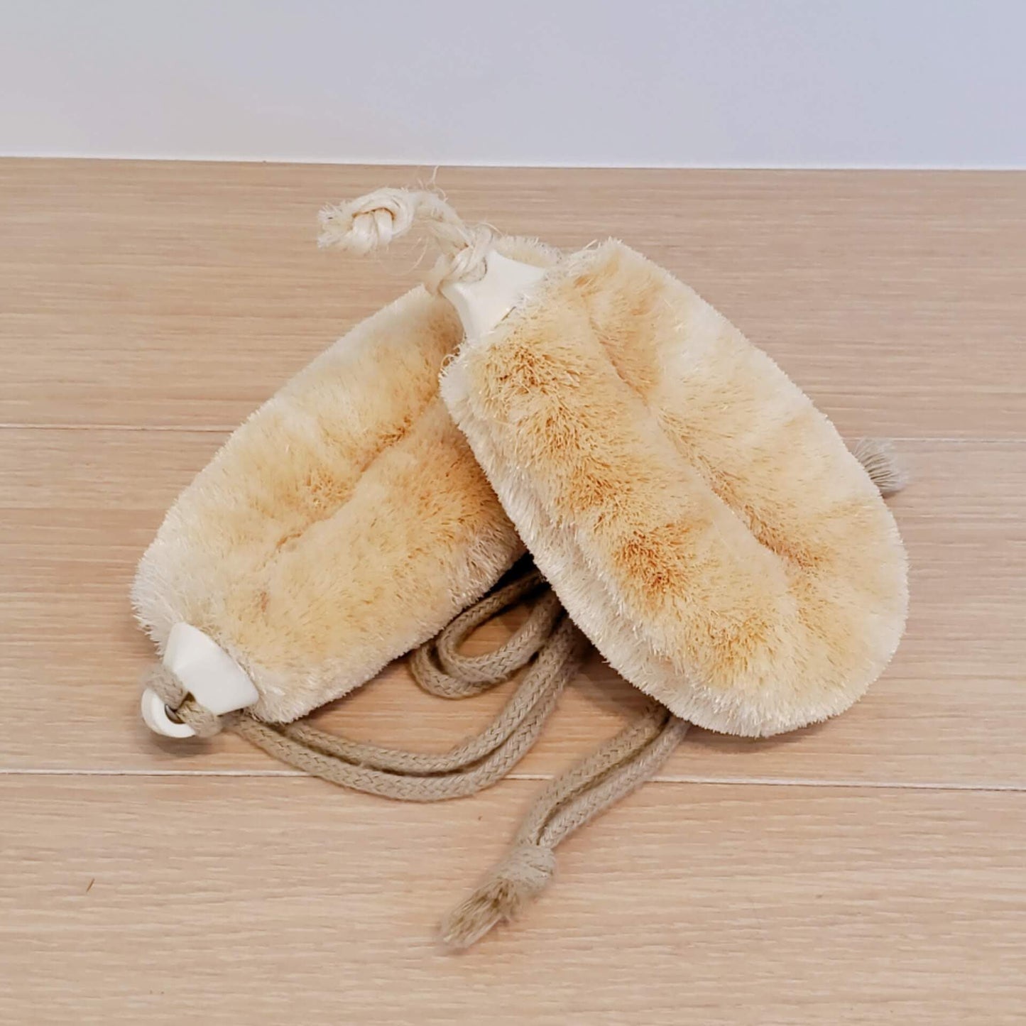 Japanese Tawashi Soft Bath Scrub - Sisal Fiber Body Brush With Rope Handles - Product of Japan