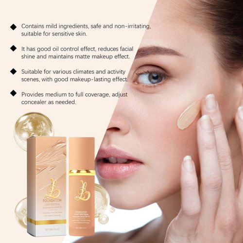 Bionic 4-in-1 Foundation Light/Medium Spectrum, Mimicking Nature Skin Foundation, Full Coverage Concealer,Waterproof SPF 50, (Medium, Spectrum)