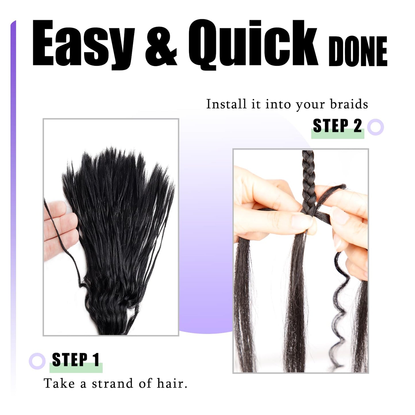 Pre-Divided Human Braiding Hair for Boho Braids Water Deep Wave Human Hair Bulk for Braiding Curly Human Hair for Boho Locs Boho Crochet Braids Human Hair Extensions (1B, 16"-320Strands)