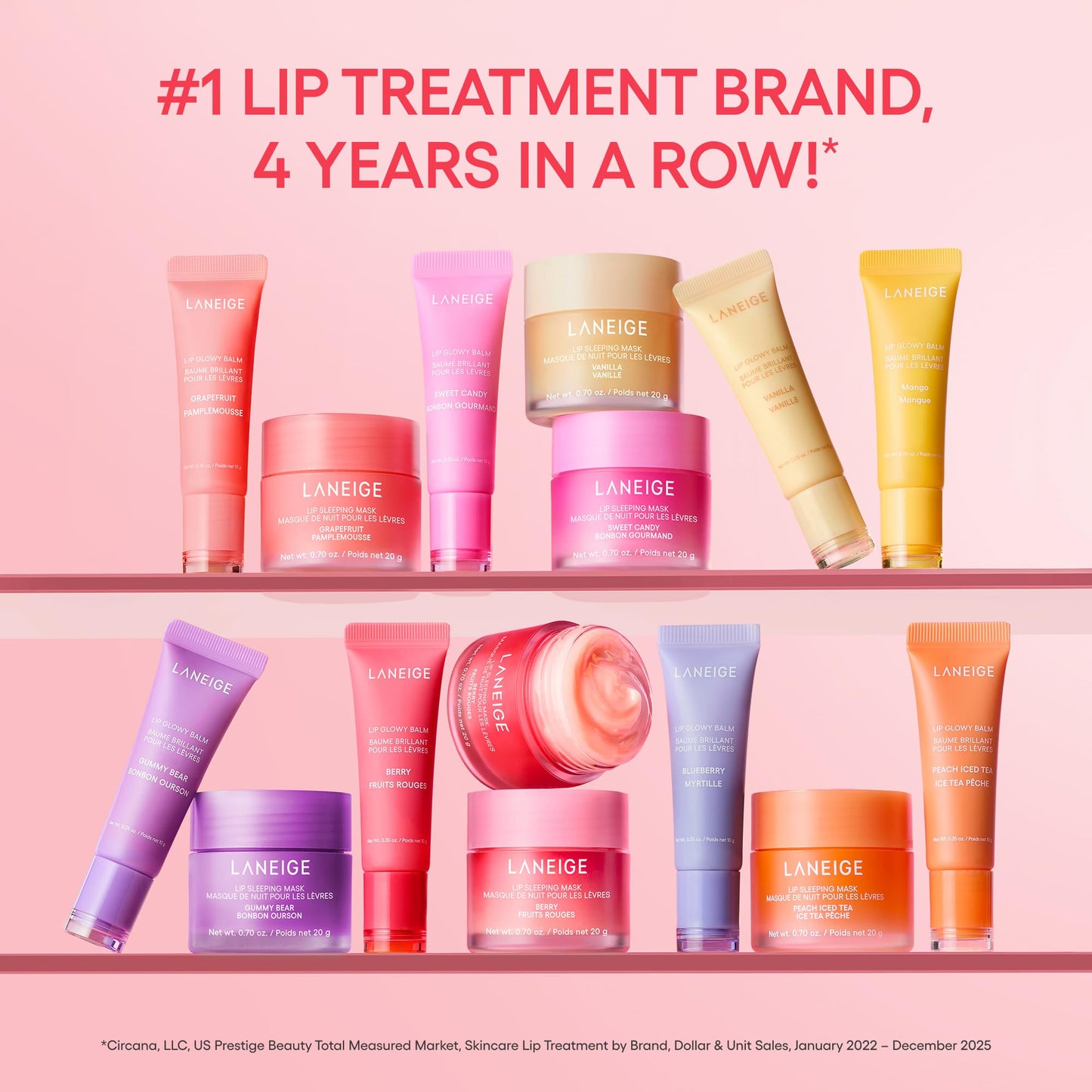 LANEIGE Lip Glowy Balm: Sheer Tinted Lip Treatment Balm Tube with Shea & Murumuru Butters for Hydrating, Moisturizing, Glossy, Non-Sticky Shine, Berry | Korean Skin Care, Grapefruit