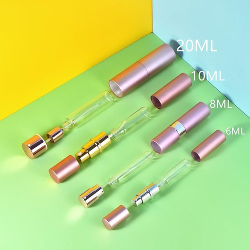 Yikimyfo 4 Pcs Mini Travel Perfume Bottle, 6/8/10/20ml Refillable Perfume Bottle Travel Size Cologne Sprayer for Men Women Fine Mist Perfume Atomizer Spray Bottle for Travel Party Must
