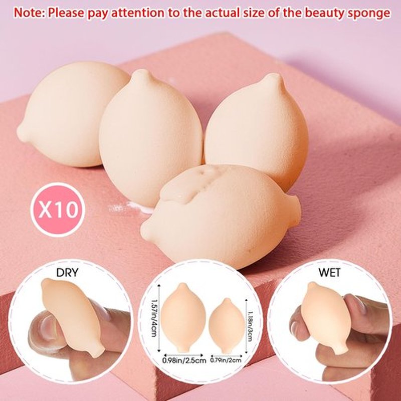 SiliFine 20 Pcs Travel Makeup Brush Set, 10 Pcs Mini Travel Make up Brush Set with Bag, 10 Pcs Makeup Sponge Princess Party Favor Set for Women Girl Home Travel Business Party Souvenirs (Nude)