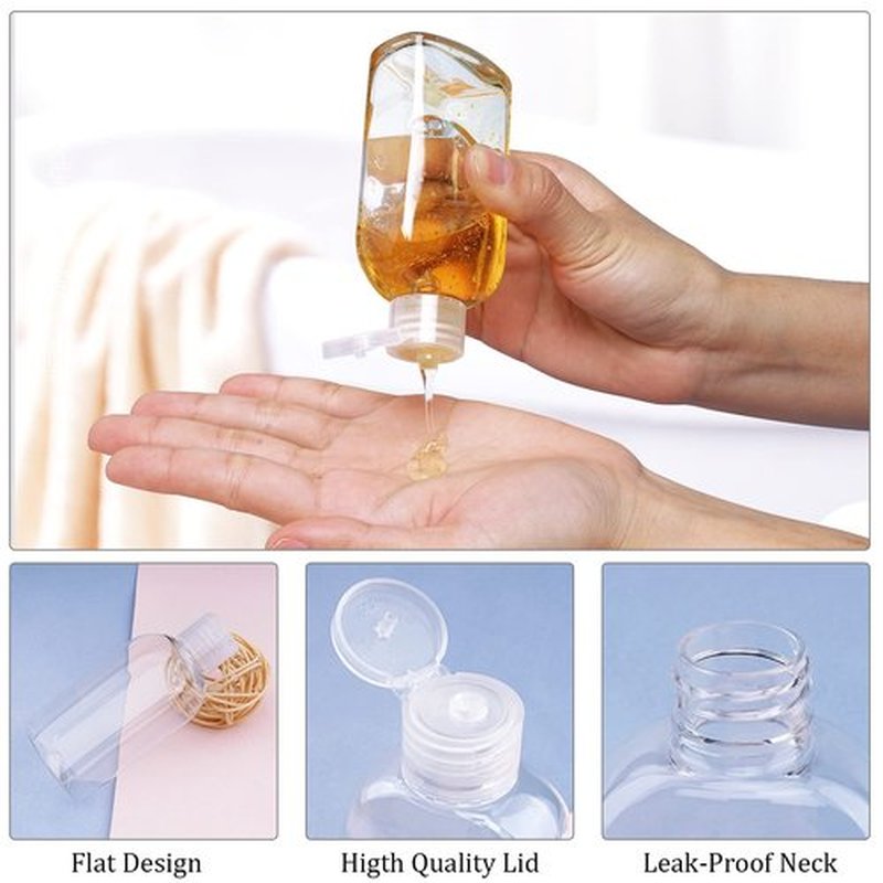 Kitchen GIMS Travel Bottles for Toiletries 5 Pack 3.4 oz Travel Bottles TSA Approved Travel Size Bottles with Flip Cap Plastic Travel Bottles Leak Proof Travel Containers with Clear Toiletry Bag