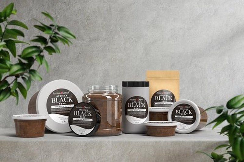 African Black Soap Paste 8 oz 100% Natural Raw soap for Acne, Eczema, Psoriasis, and Dry Skin Scar Removal Face And Body Wash. Handmade imported from Ghana