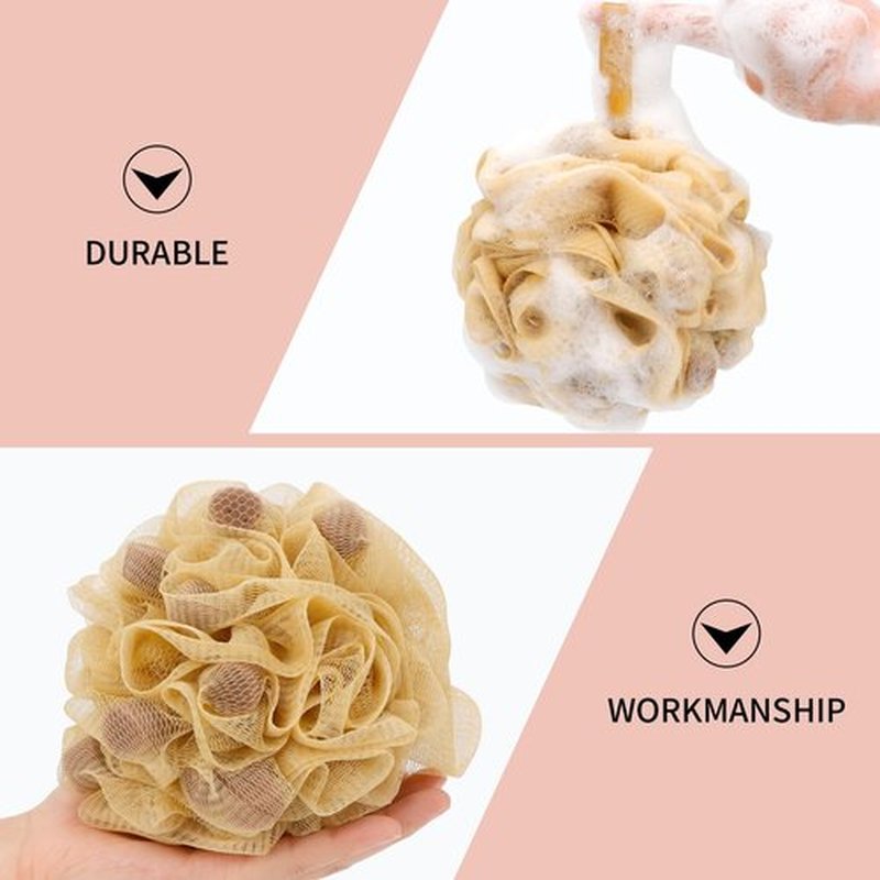 BCKENEY Bath Loofah Shower Sponge Body Back Scrubber Soft Mesh Shower Puffs Exfoliating Loofa for Women & Men Bath Accessories Cleaning Tool (4Pcs 60G Shower Puffs, Luxury)